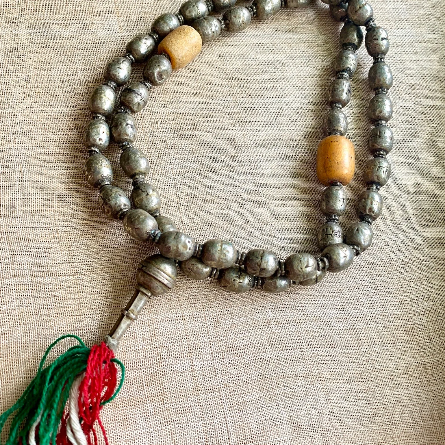 Large Vintage Silver Prayer Beads, Ethiopia