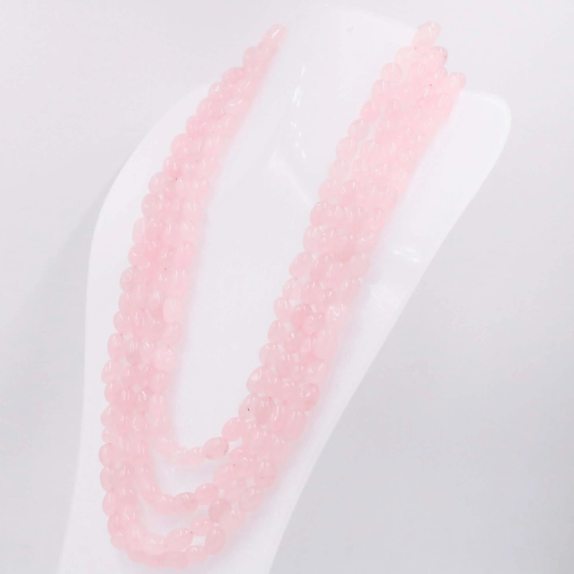 Layered Quartz Necklace Pink Quartz Necklace Pink Necklace Long Necklace Gemstone Necklace Sarafa Necklace Indian Necklace SKU 6143225
