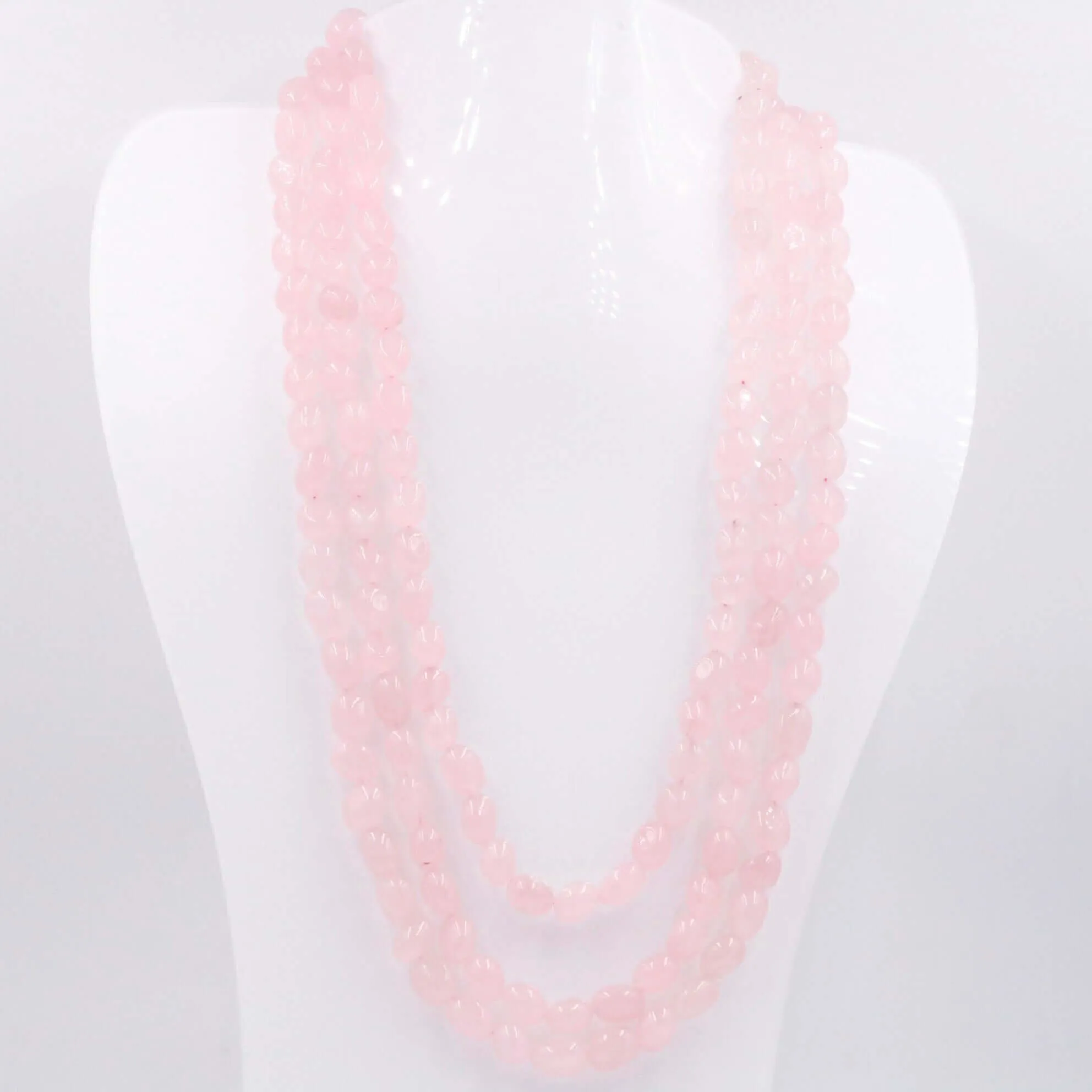 Layered Quartz Necklace Pink Quartz Necklace Pink Necklace Long Necklace Gemstone Necklace Sarafa Necklace Indian Necklace SKU 6143225