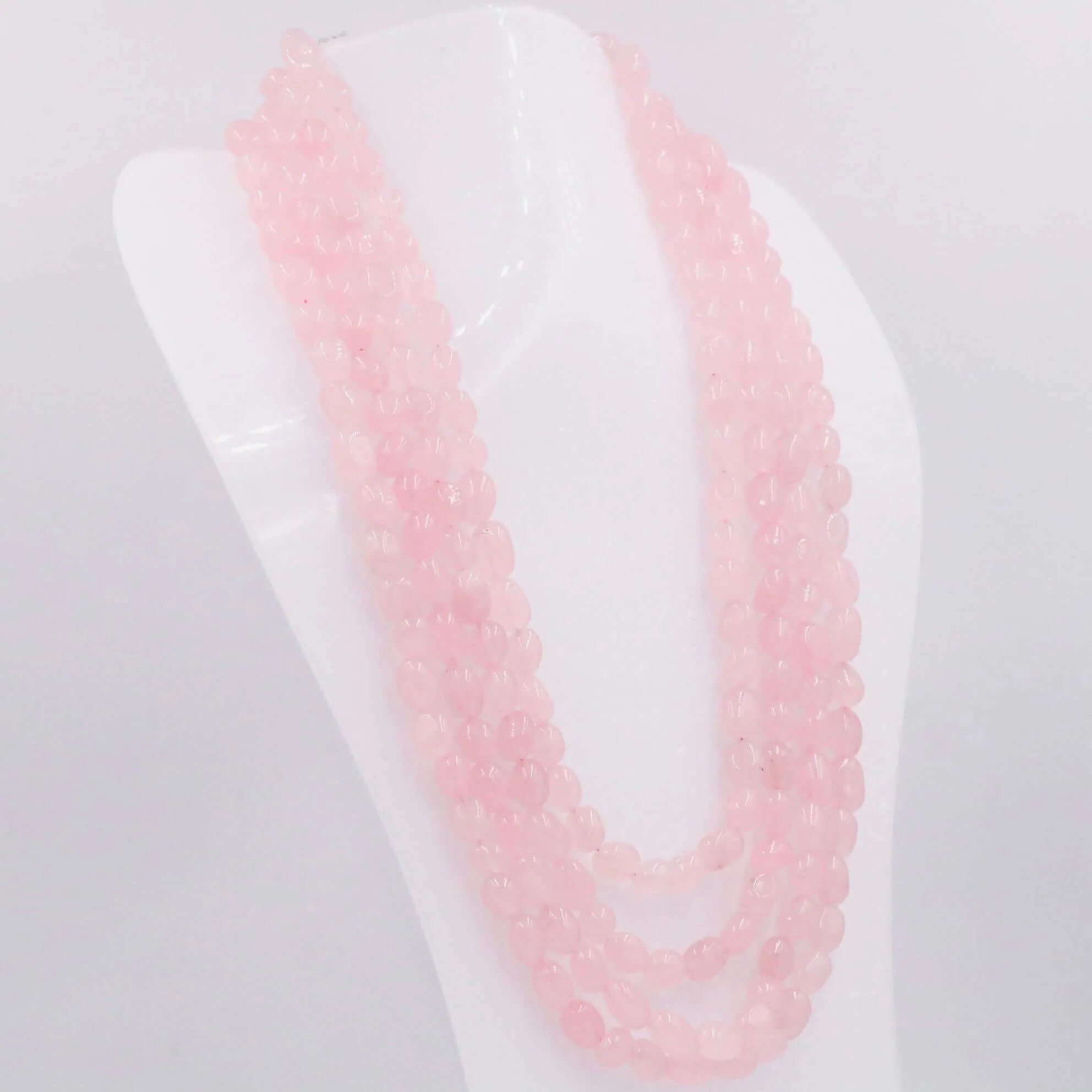 Layered Quartz Necklace Pink Quartz Necklace Pink Necklace Long Necklace Gemstone Necklace Sarafa Necklace Indian Necklace SKU 6143225