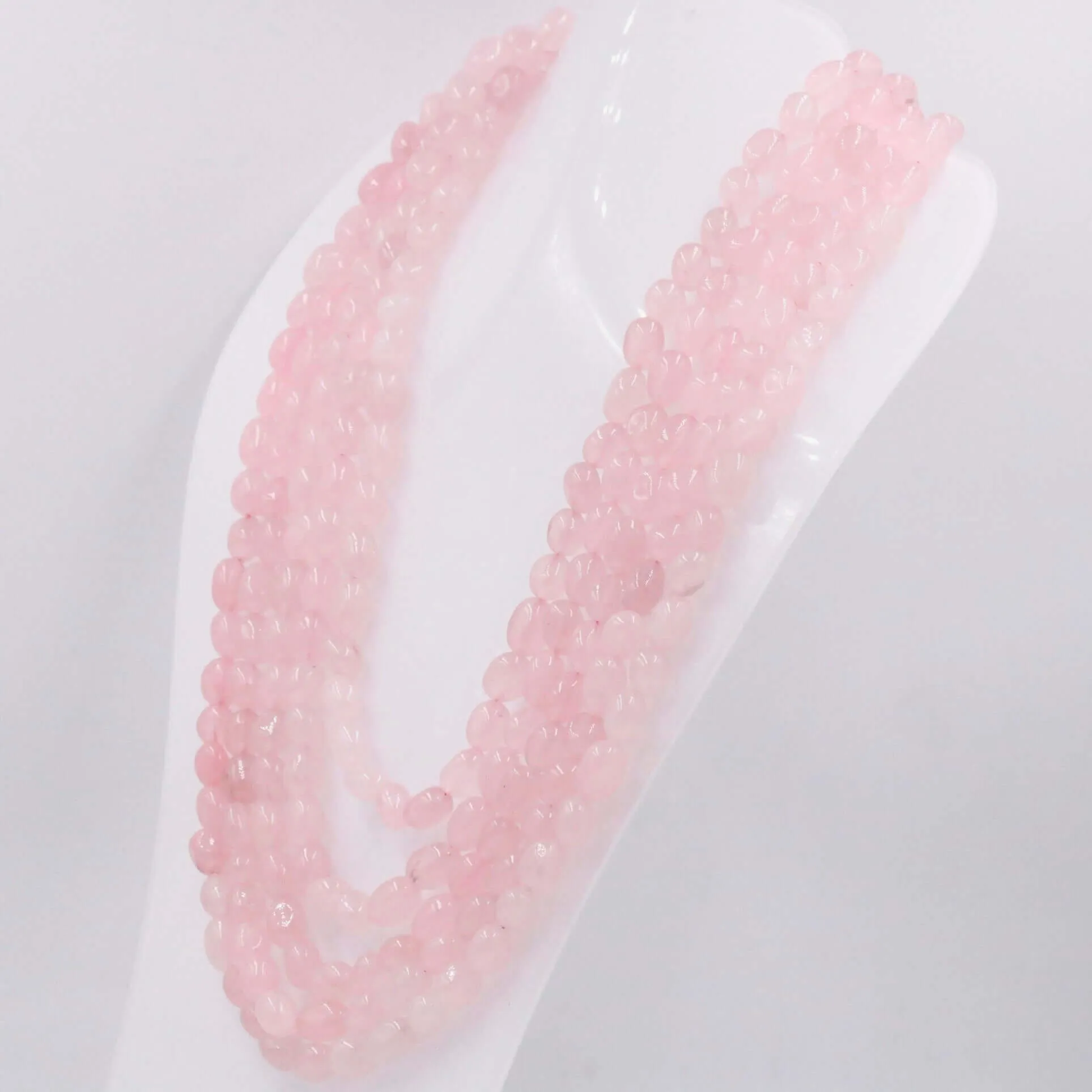 Layered Quartz Necklace Pink Quartz Necklace Pink Necklace Long Necklace Gemstone Necklace Sarafa Necklace Indian Necklace SKU 6143225