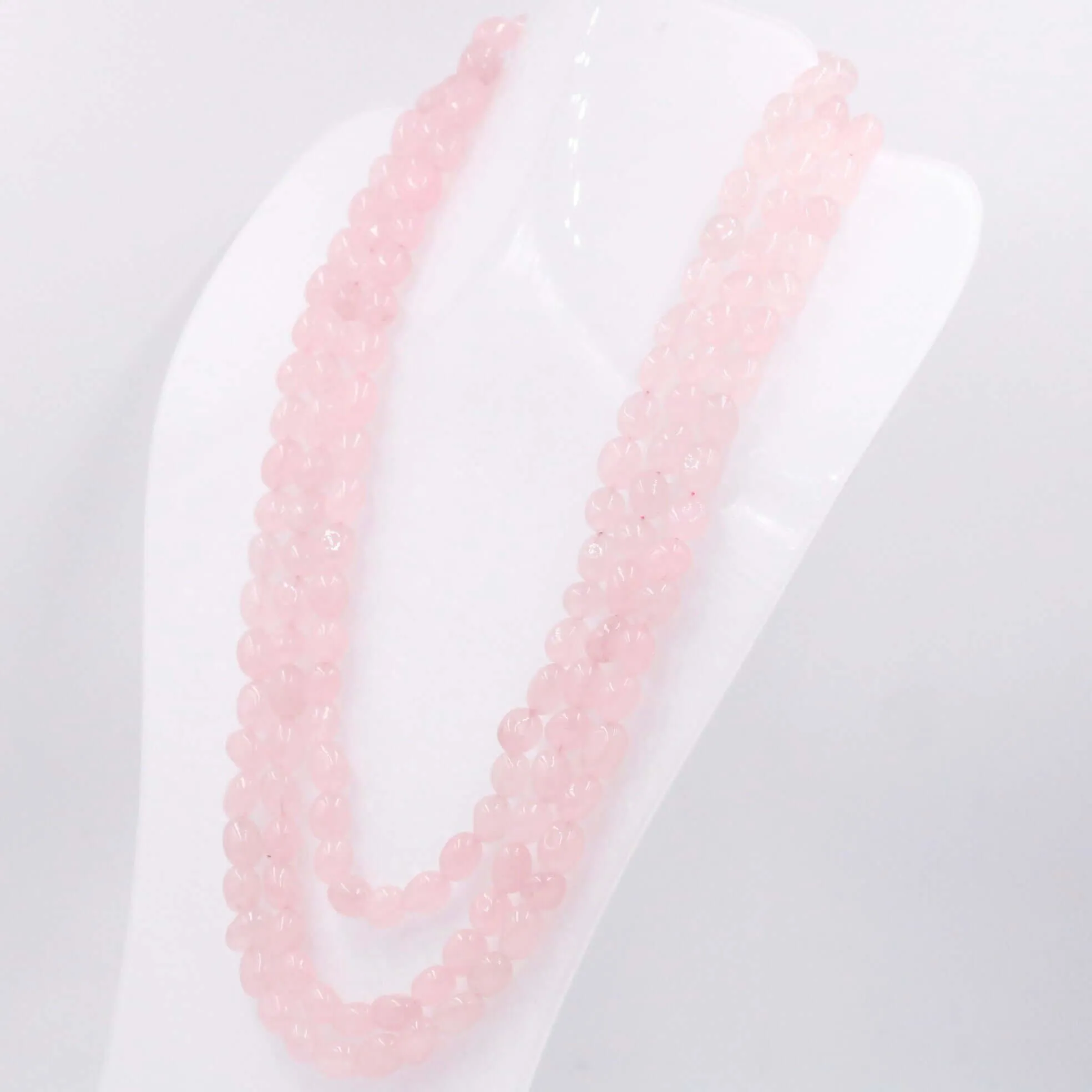 Layered Quartz Necklace Pink Quartz Necklace Pink Necklace Long Necklace Gemstone Necklace Sarafa Necklace Indian Necklace SKU 6143225