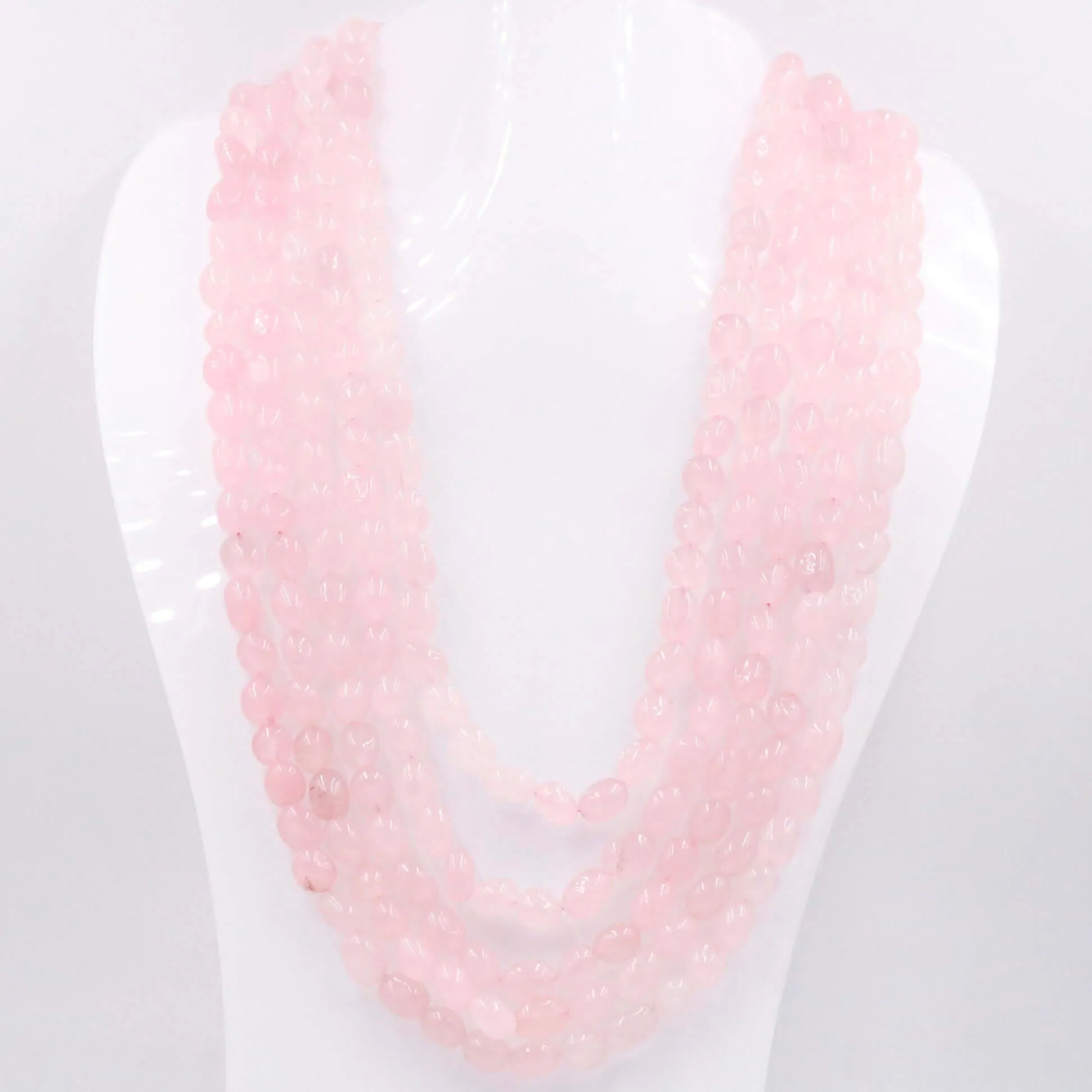 Layered Quartz Necklace Pink Quartz Necklace Pink Necklace Long Necklace Gemstone Necklace Sarafa Necklace Indian Necklace SKU 6143225