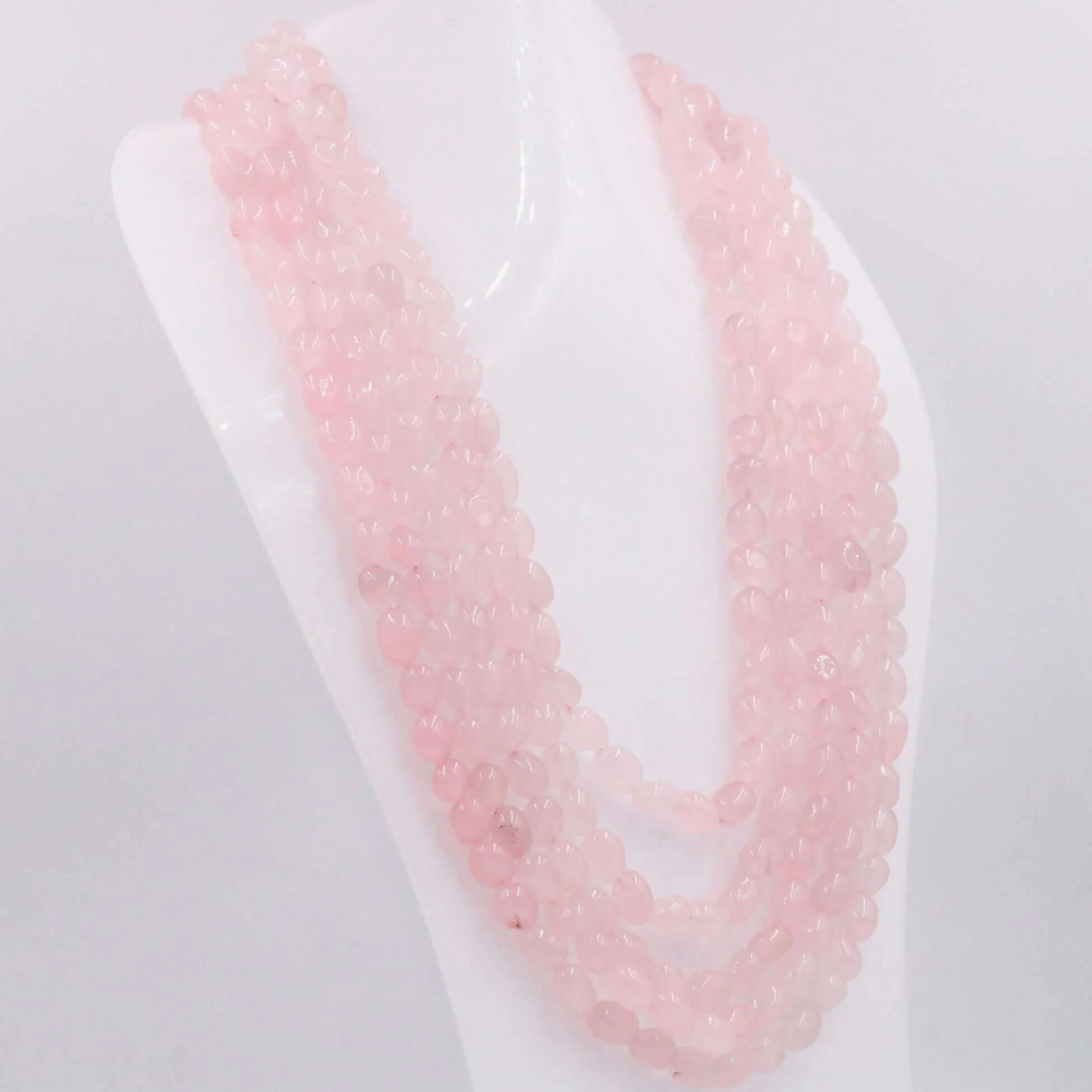 Layered Quartz Necklace Pink Quartz Necklace Pink Necklace Long Necklace Gemstone Necklace Sarafa Necklace Indian Necklace SKU 6143225