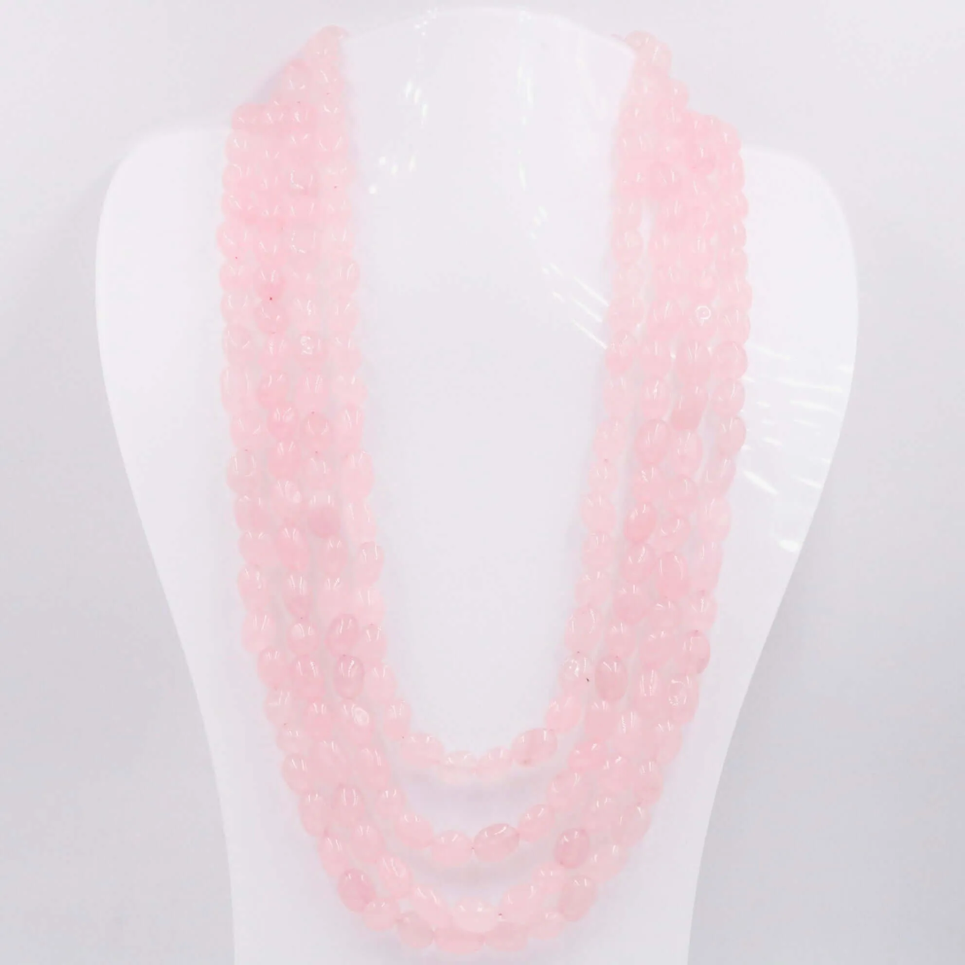 Layered Quartz Necklace Pink Quartz Necklace Pink Necklace Long Necklace Gemstone Necklace Sarafa Necklace Indian Necklace SKU 6143225
