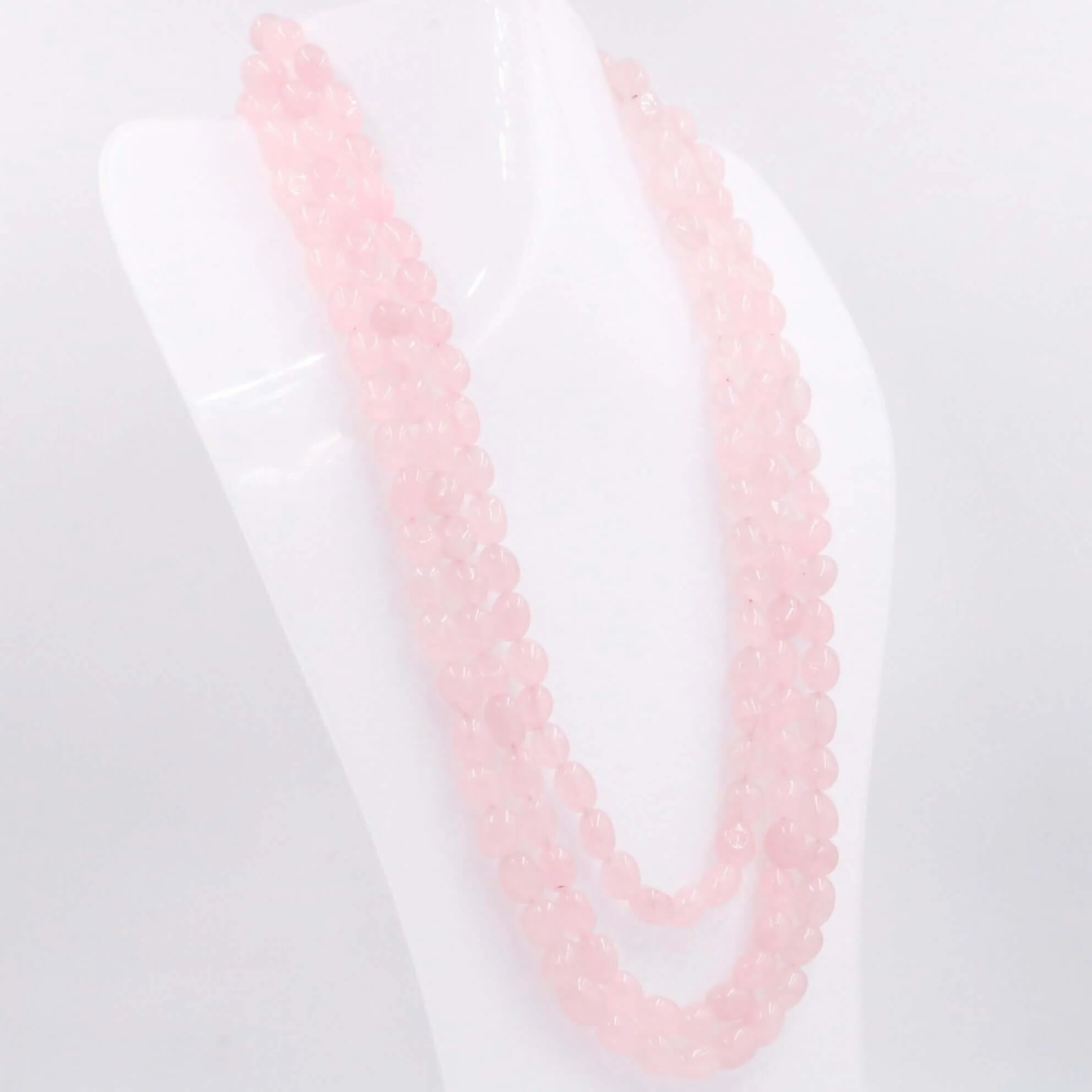 Layered Quartz Necklace Pink Quartz Necklace Pink Necklace Long Necklace Gemstone Necklace Sarafa Necklace Indian Necklace SKU 6143225