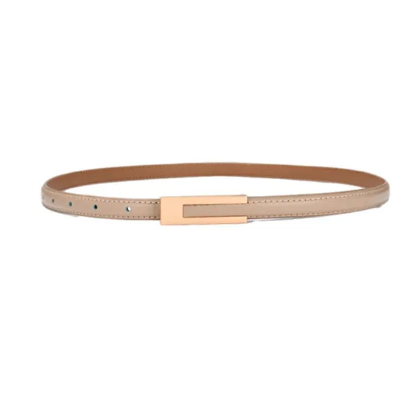 Light Khaki Women Genuine Leather Belt 淺卡其女士真皮皮带 KCBELT1034a