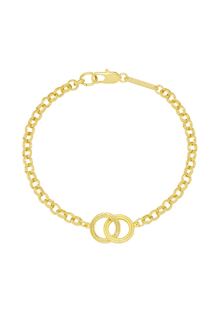 Linked Grooved Circles Bracelet