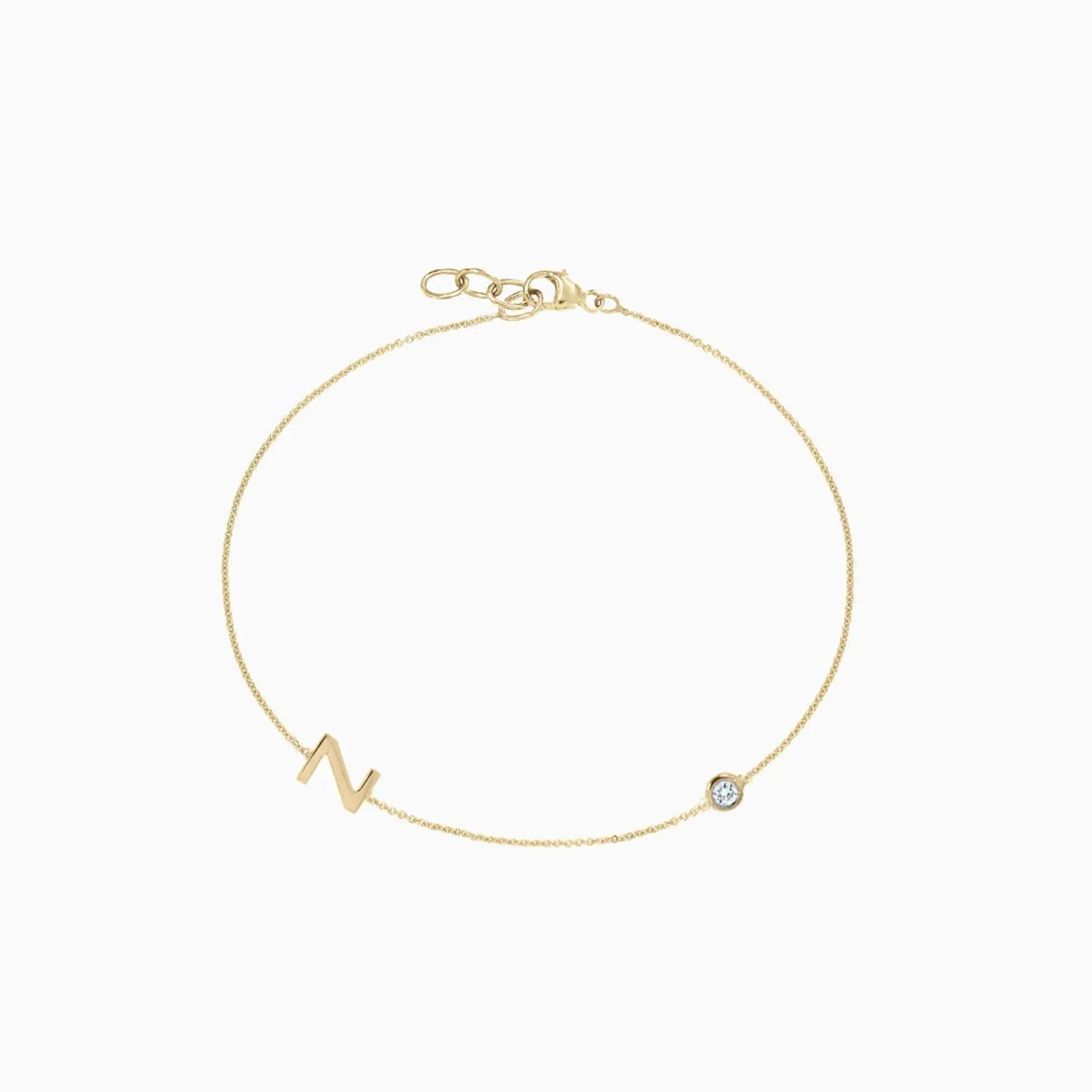 Love Letters 1 Letter and Diamond Bracelet
