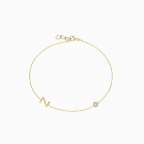 Love Letters 1 Letter and Diamond Bracelet
