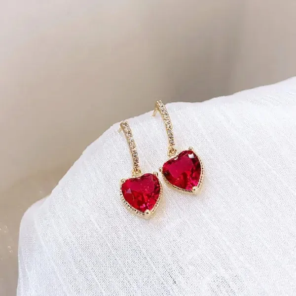 Luxury Gold Color Zircon Bowknot Stud Earrings For Women Pearl Cherries Fruit Red Festive Earring Girls Christmas Jewelry Gifts
