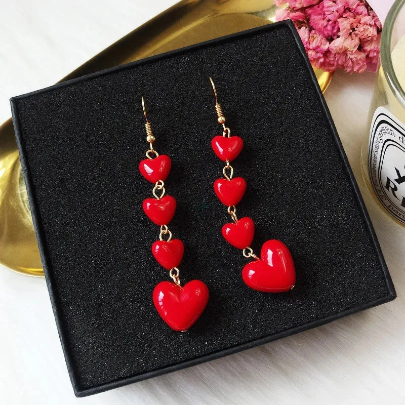Luxury Gold Color Zircon Bowknot Stud Earrings For Women Pearl Cherries Fruit Red Festive Earring Girls Christmas Jewelry Gifts
