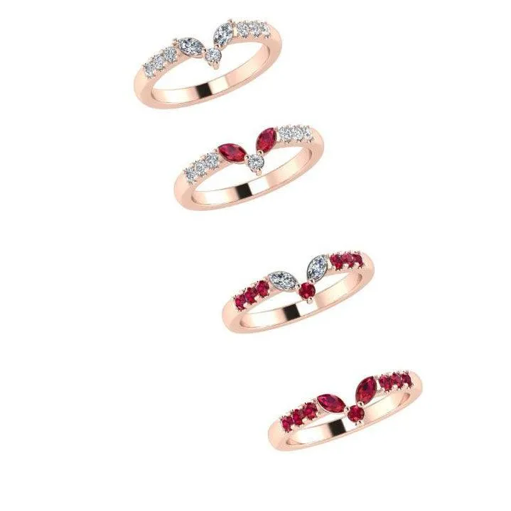 Marquise and Round Diamond Band