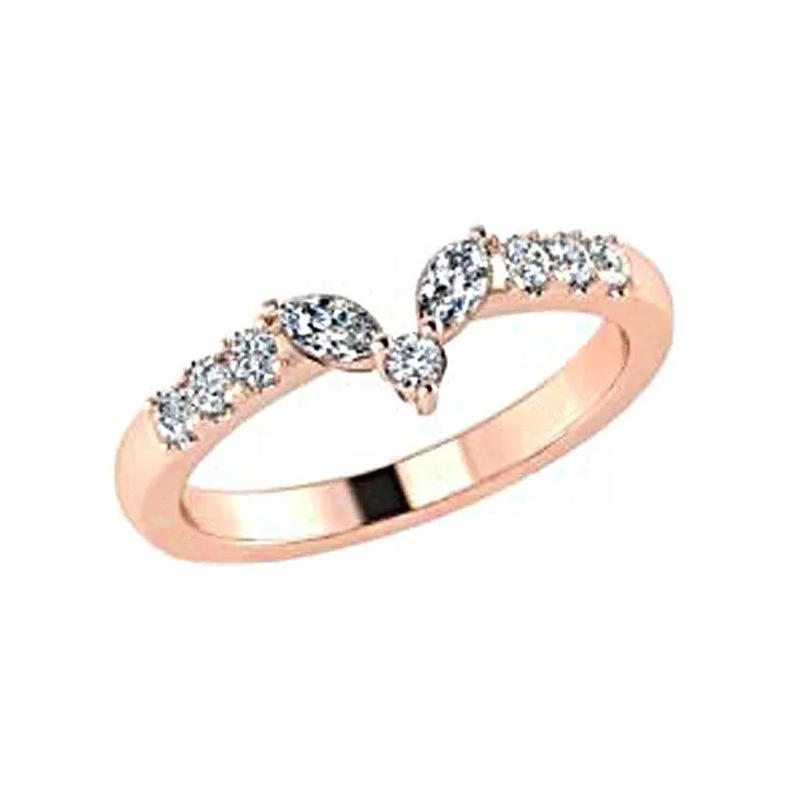 Marquise and Round Diamond Band