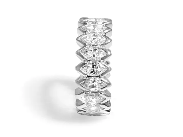 Marquise Cut Diamond Eternity Band in Platinum 2.65ctw
