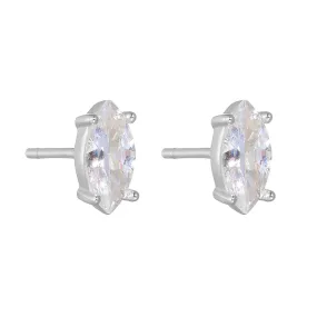 Marquise Shape Zircon Sterling Silver Stud Earrings