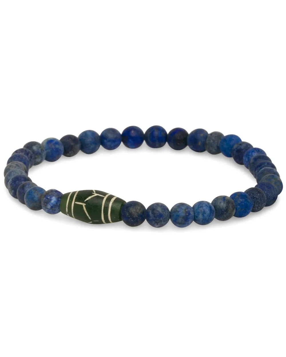 Matte Lapis Etched Jade Bracelet