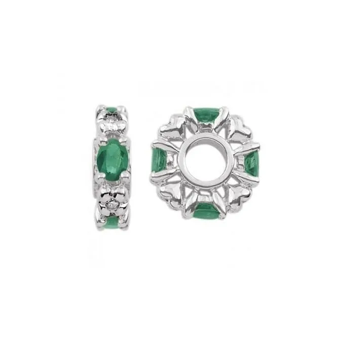 May Birthstone Silver Wheel Charm S348E