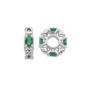 May Birthstone Silver Wheel Charm S348E