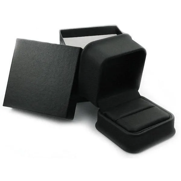 Men's Black Tungsten Wedding Ring Brushed Center High Polished Stepped Edges - 8mm
