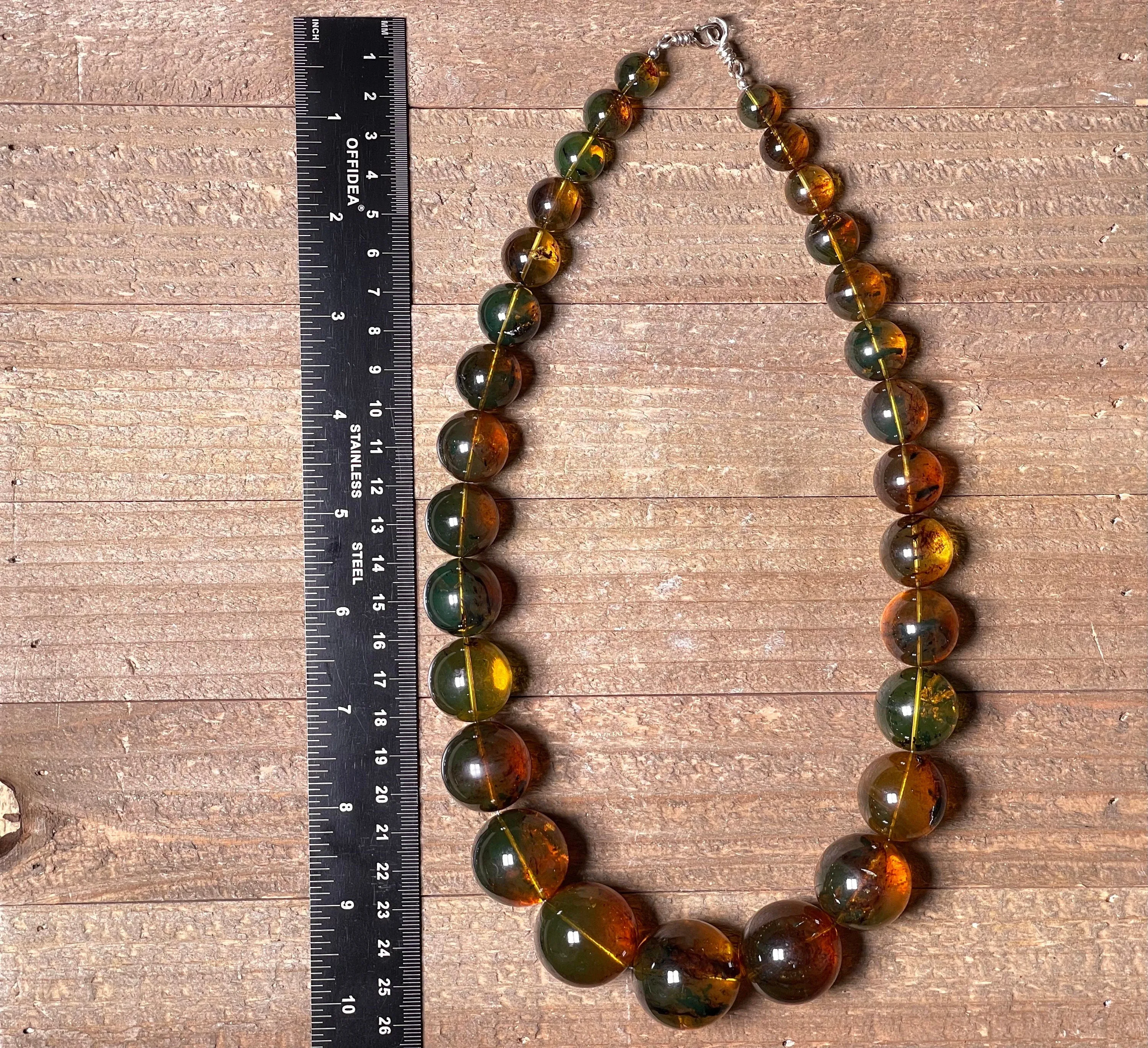 Mexican AMBER Crystal Necklace - Beaded Necklace, Handmade Jewelry, Healing Crystals and Stones, 48575