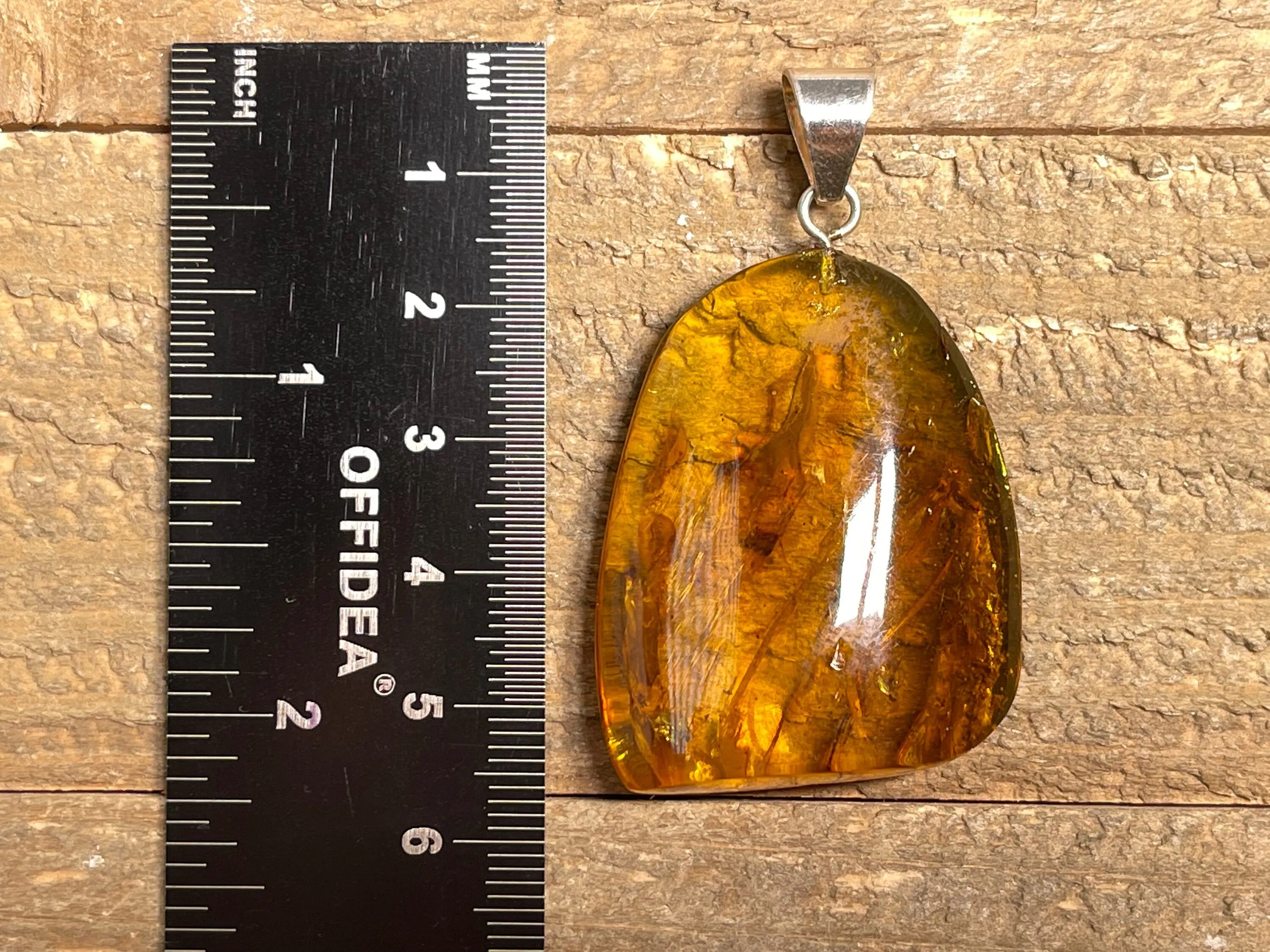 Mexican AMBER Crystal Pendant - Pendant Necklace, Handmade Jewelry, Healing Crystals and Stones, 48556