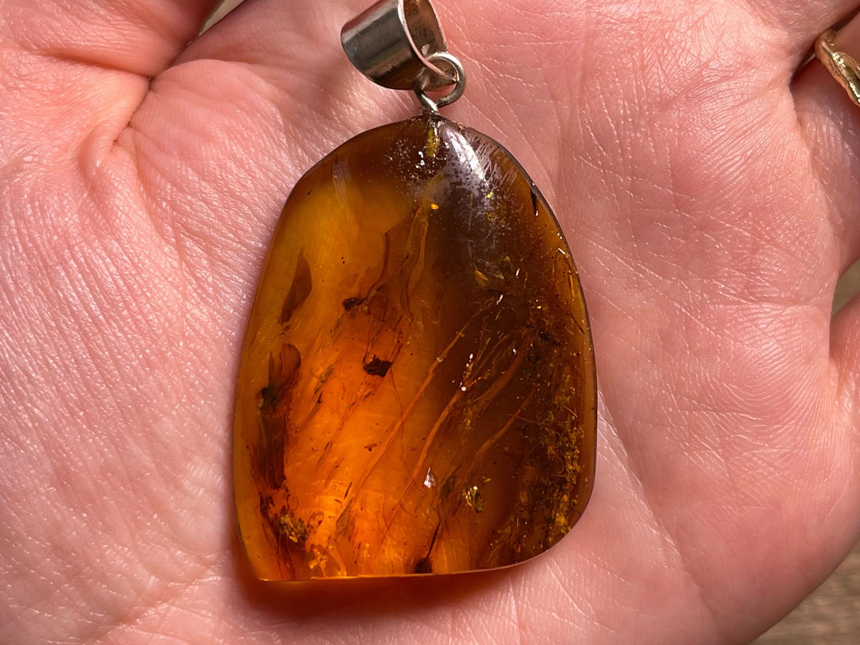 Mexican AMBER Crystal Pendant - Pendant Necklace, Handmade Jewelry, Healing Crystals and Stones, 48556
