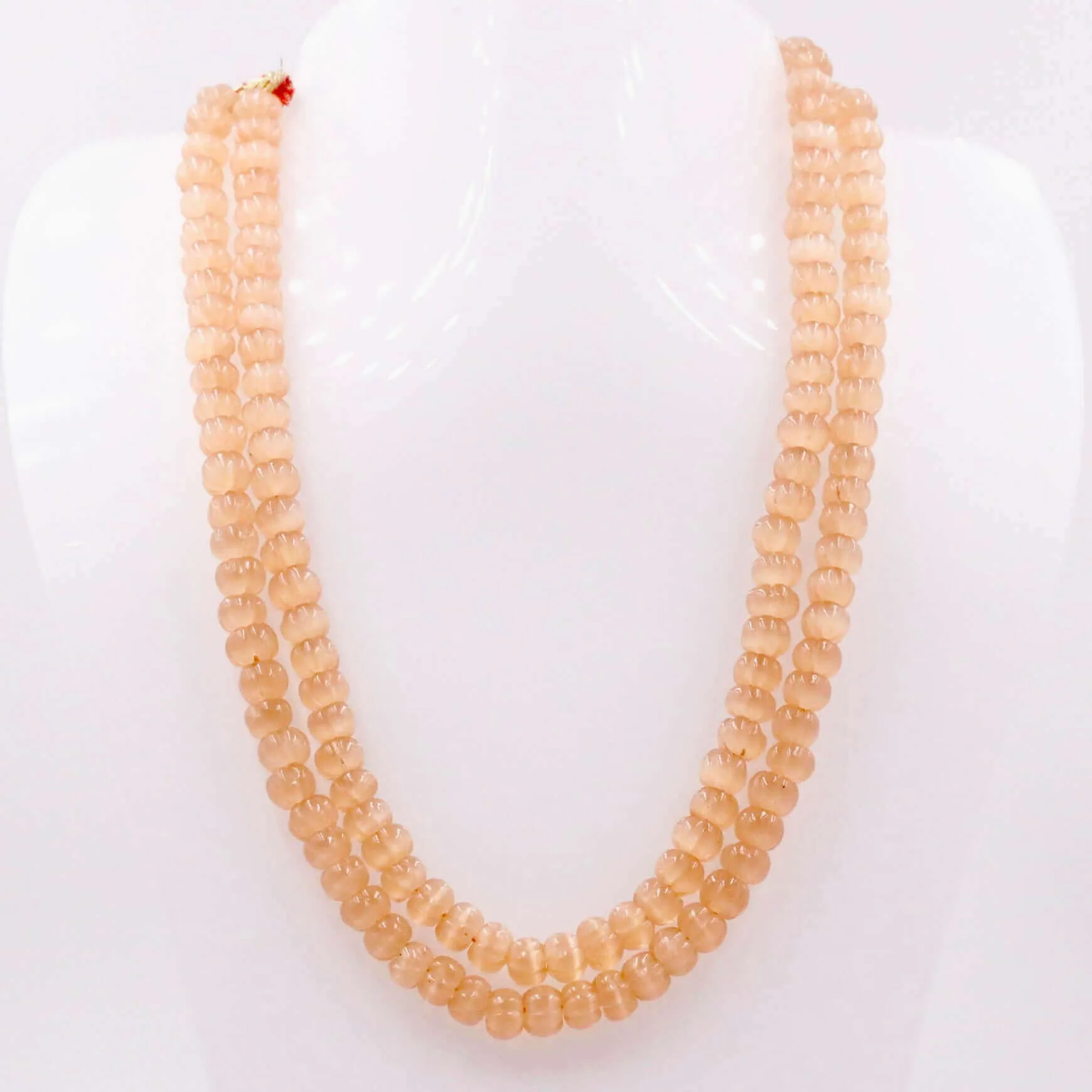 Mona Lisa Quartz Necklace Carved Gemstone Necklace Quartz Necklace Pumpkin Necklace Gemstone Necklace Beaded Necklace SKU: 6143176