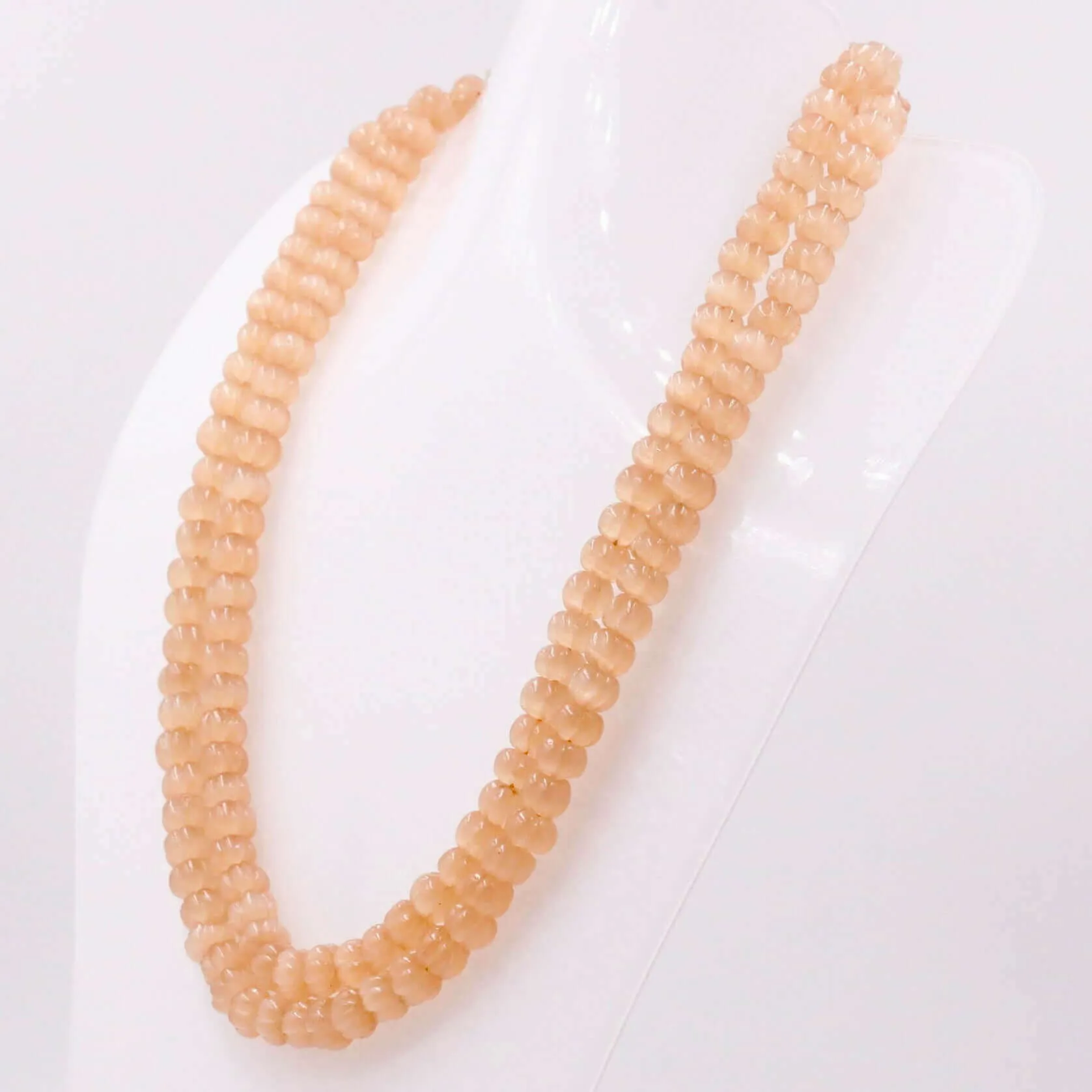 Mona Lisa Quartz Necklace Carved Gemstone Necklace Quartz Necklace Pumpkin Necklace Gemstone Necklace Beaded Necklace SKU: 6143176