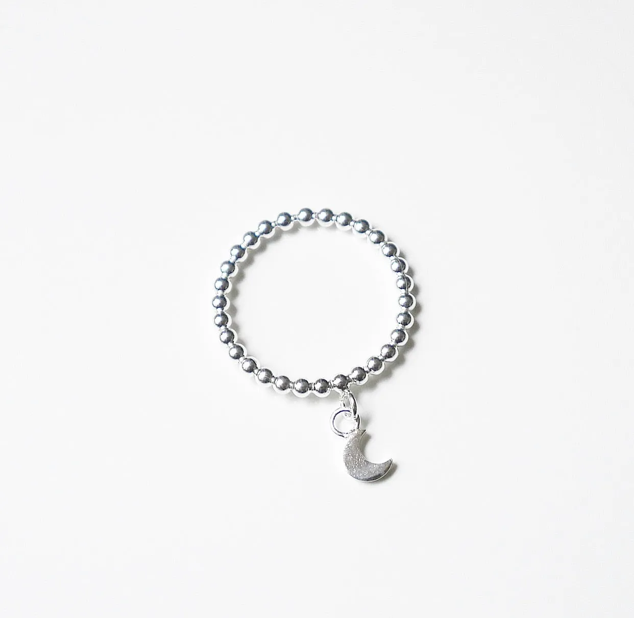 Moon Charm Ball Ring