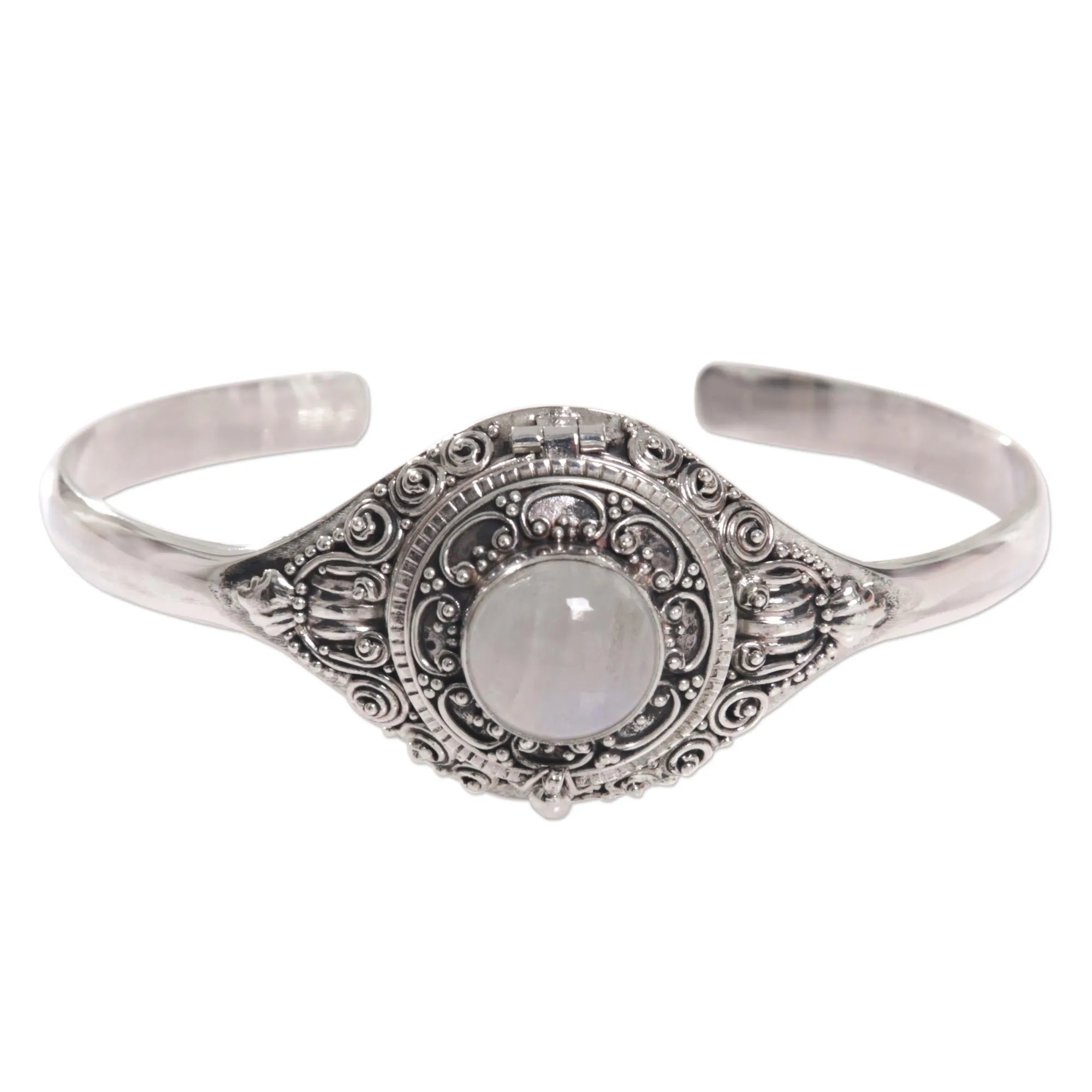 Moon Door Rainbow Moonstone & Silver Cuff Bracelet