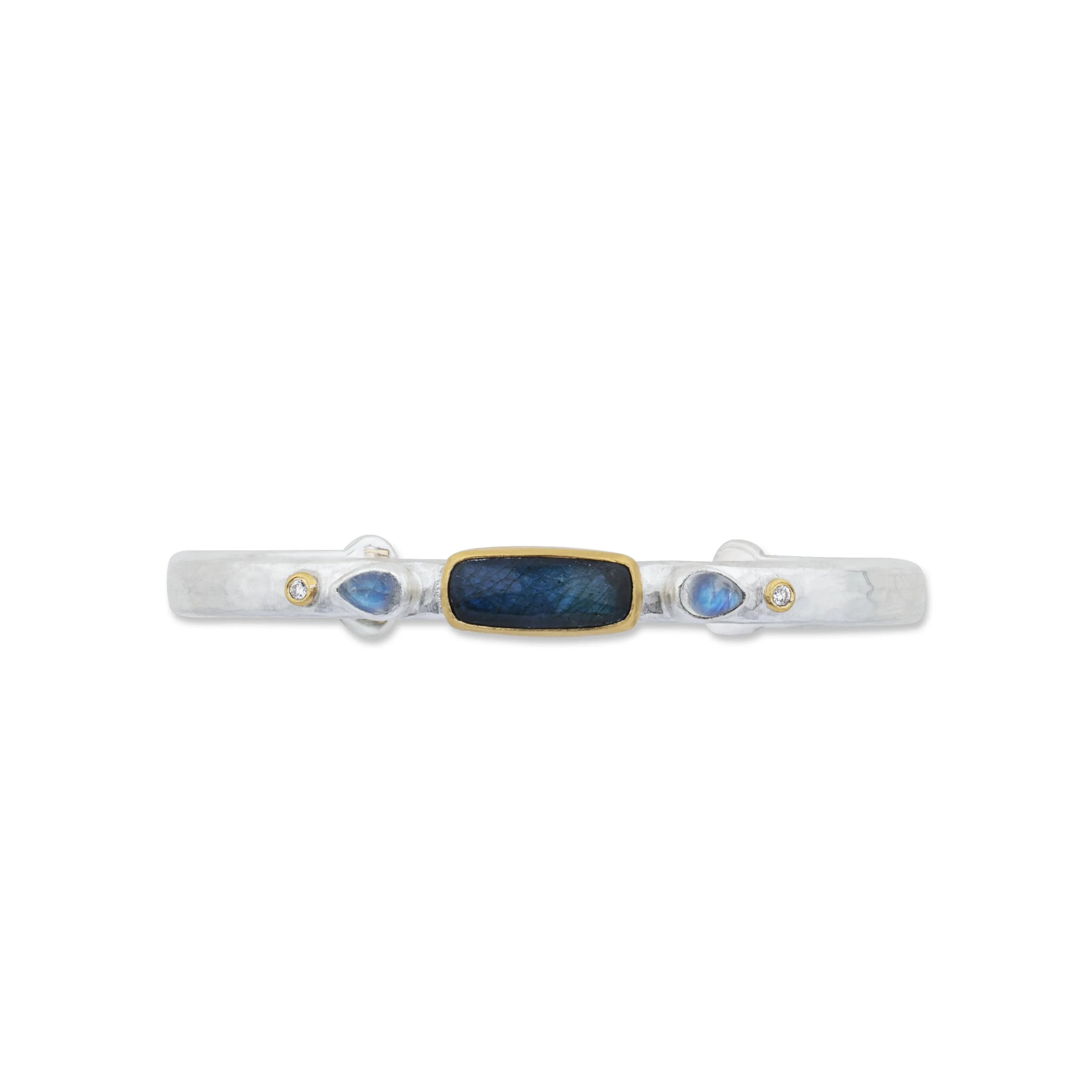Moondance Moonstone, Labradorite, and Diamond Cuff