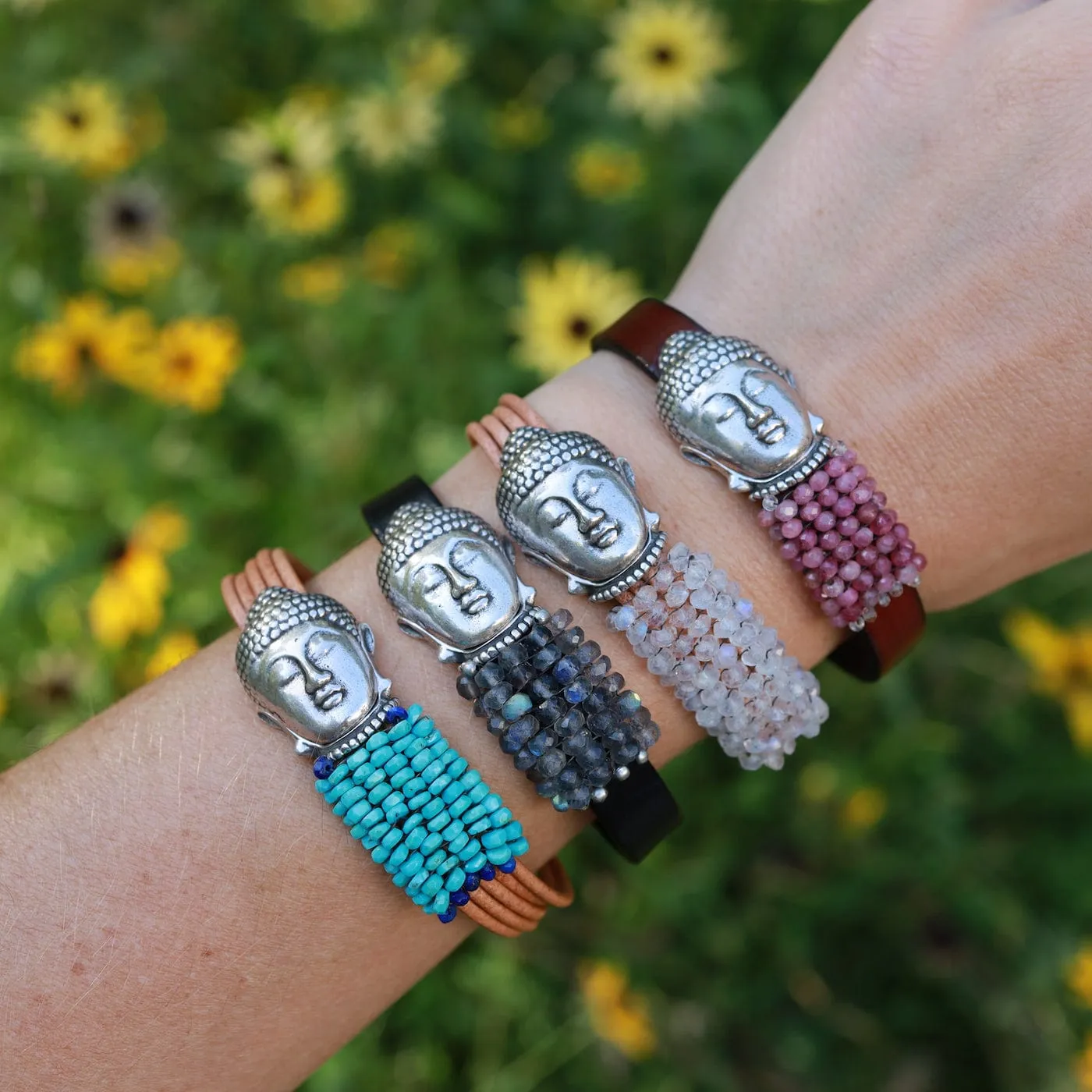 Moonstone Buddha Clasp Bracelet