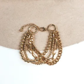 Multi Layered Chain Bracelet in Gold