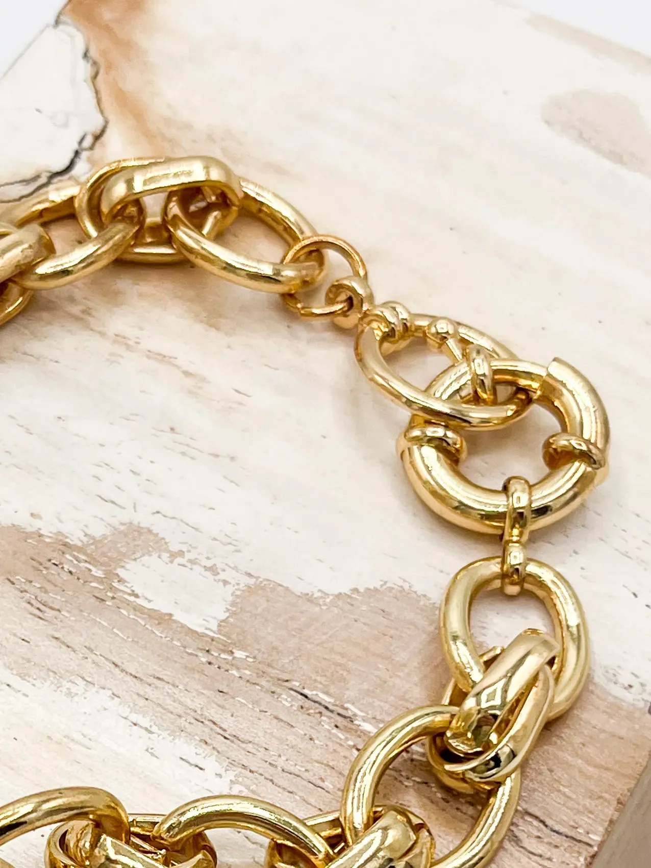 Multi Link Chain Bracelet - Gold