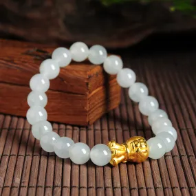 Natural Jade Bracelet Jadeite Gold Bracelet BT35