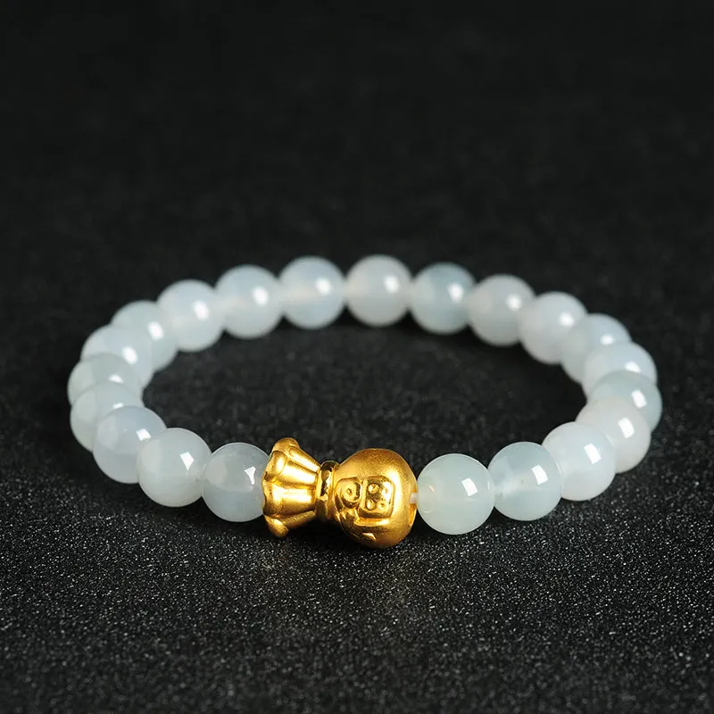 Natural Jade Bracelet Jadeite Gold Bracelet BT35
