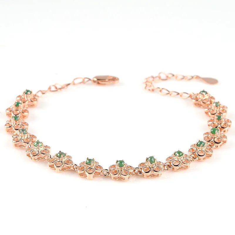 Natural Jade Bracelet Jadeite Silver Bracelet BT117