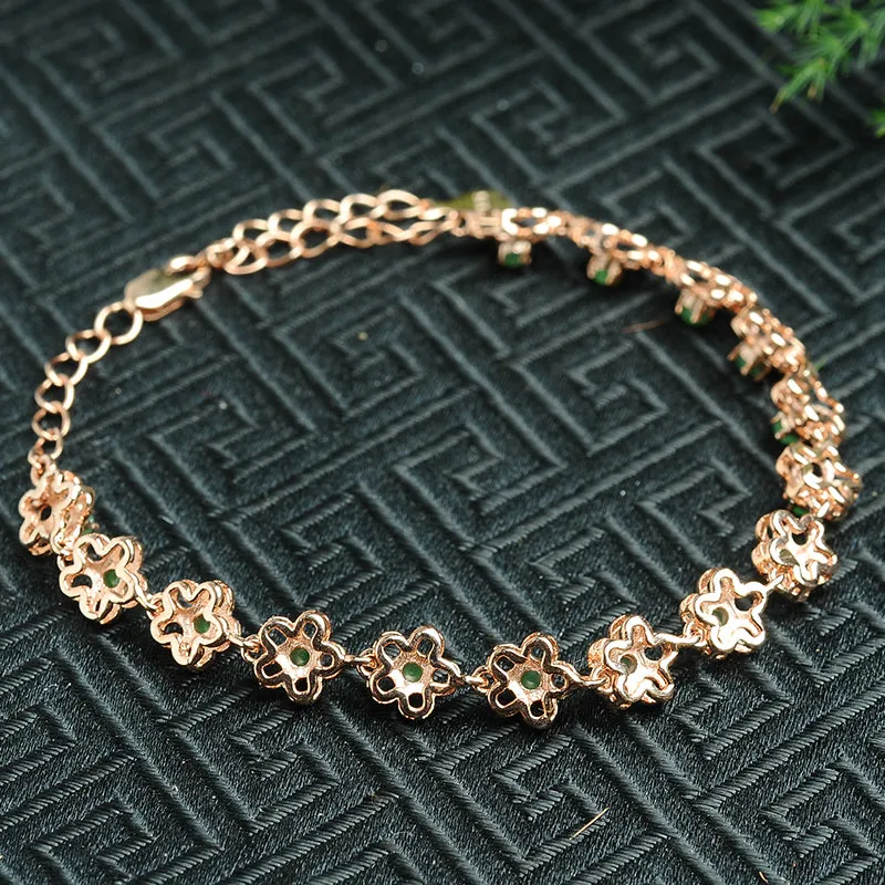 Natural Jade Bracelet Jadeite Silver Bracelet BT117