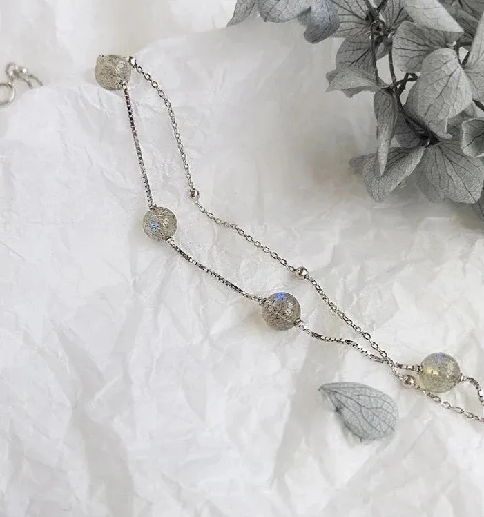 Natural Moonstone Double Bracelet