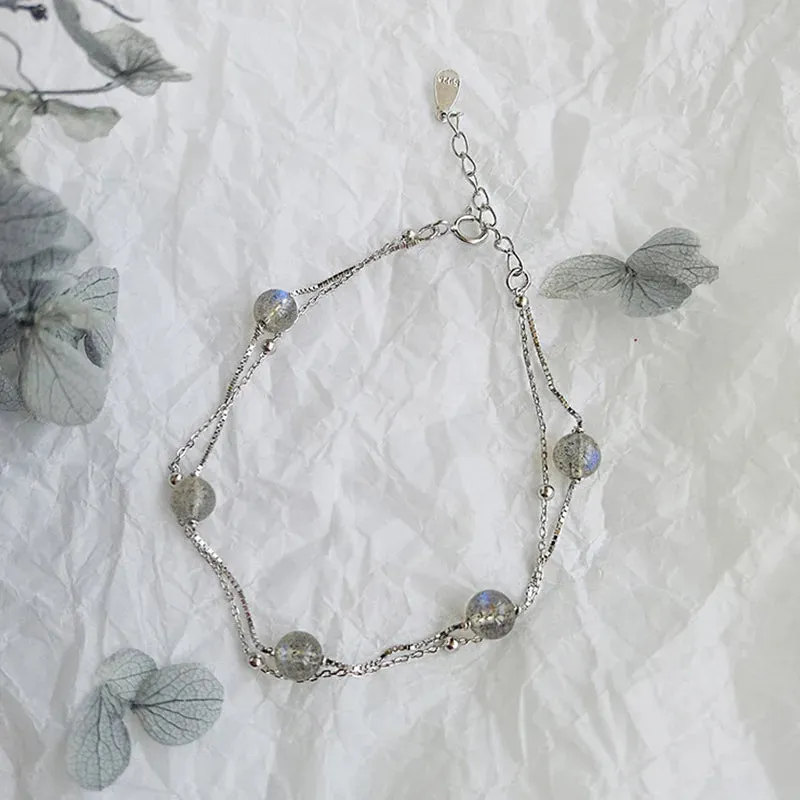 Natural Moonstone Double Bracelet