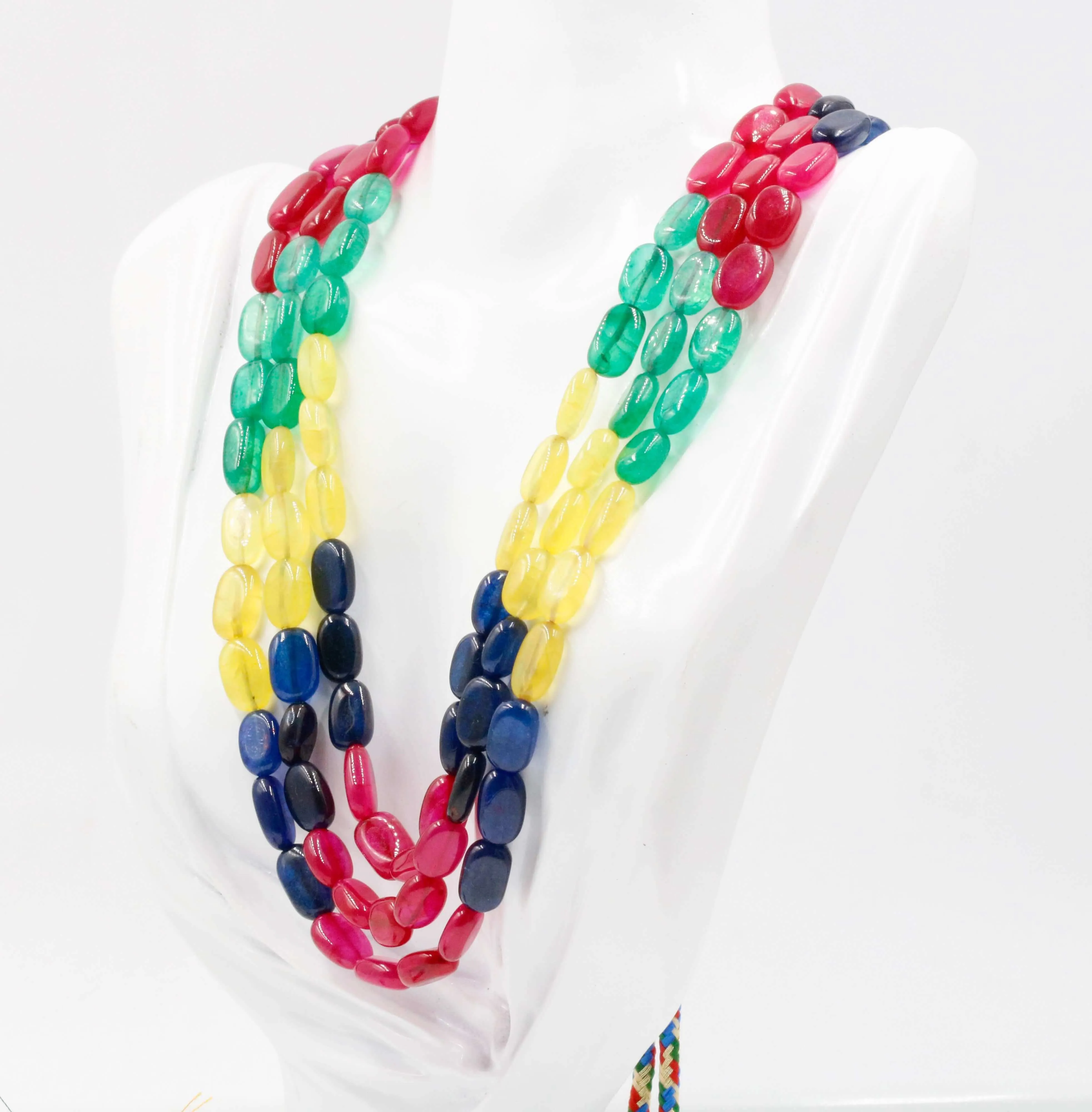 Natural Multi-color Quartz gemstone Necklace Natural Multi-color Quartz stone Necklace Multi-color Quartz Necklace Quartz Beads SKU: 6142612