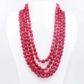 Natural Quartzite Necklace Ruby Quartzite Beaded Gemstone Necklace Red Quartzite Necklace Quartz Necklace SKU 6142919