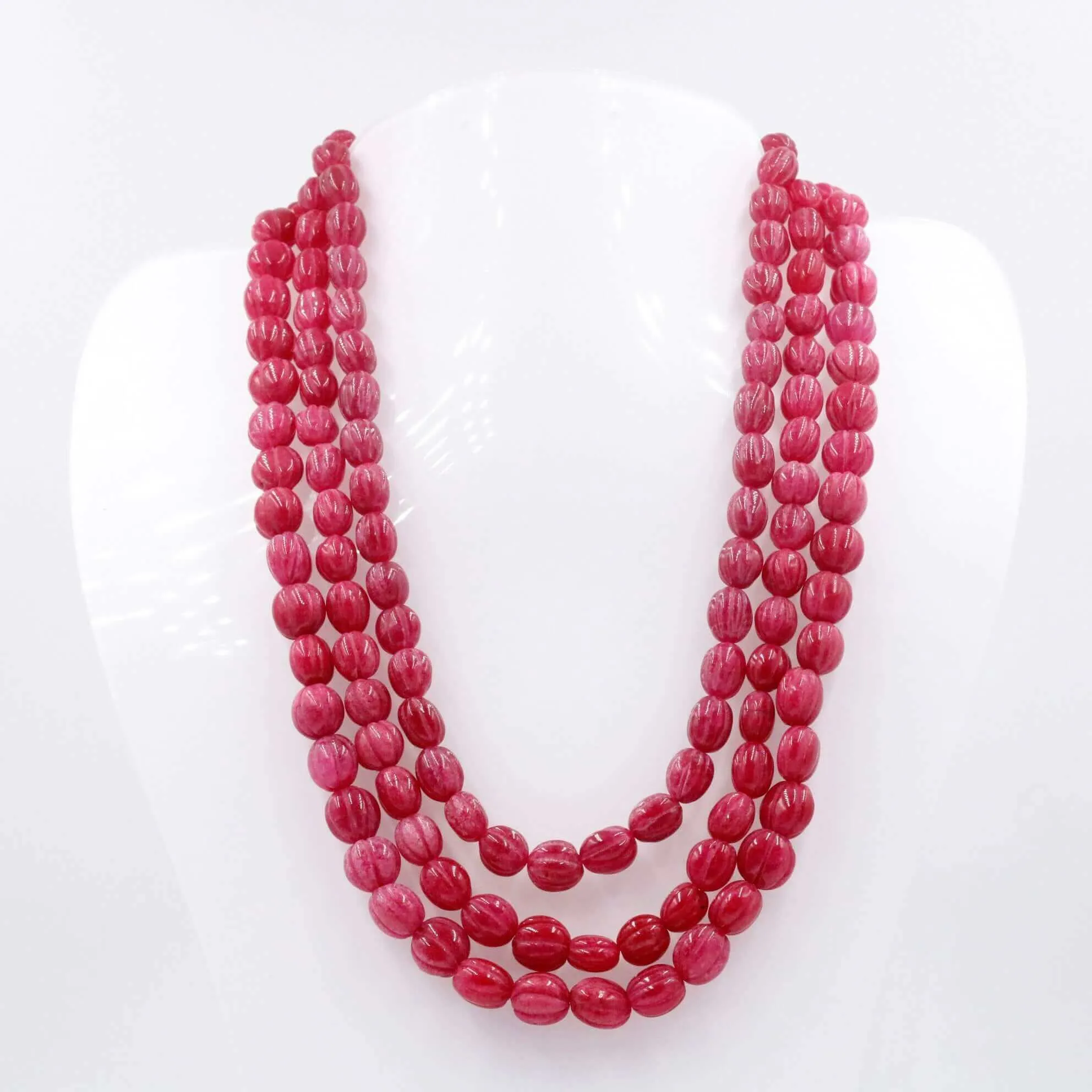 Natural Quartzite Necklace Ruby Quartzite Beaded Gemstone Necklace Red Quartzite Necklace Quartz Necklace SKU 6142919