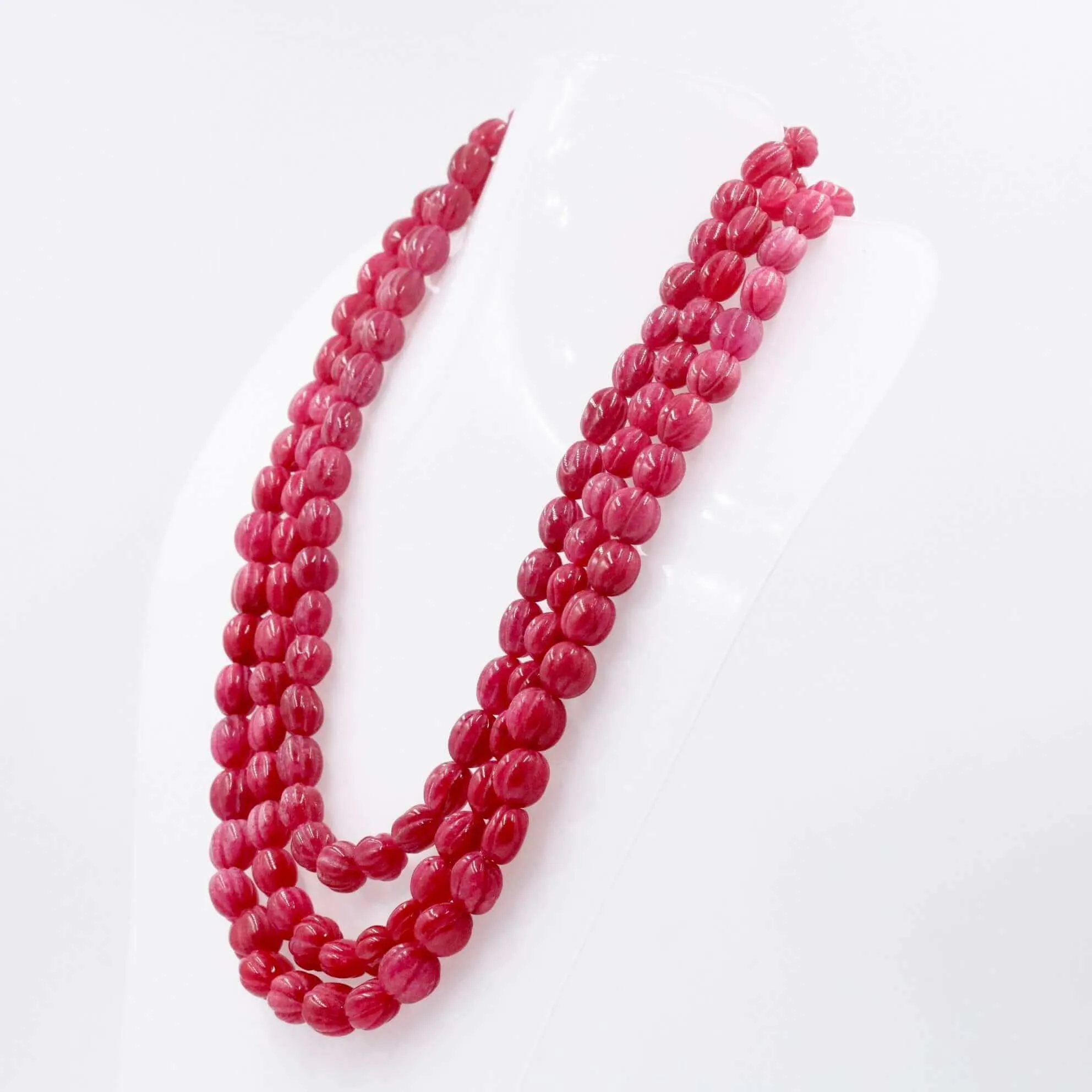 Natural Quartzite Necklace Ruby Quartzite Beaded Gemstone Necklace Red Quartzite Necklace Quartz Necklace SKU 6142919