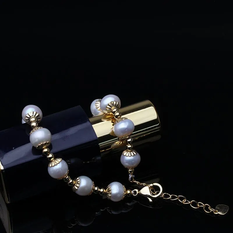 Natural Round Pearl Bracelet For Women