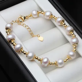 Natural Round Pearl Bracelet For Women