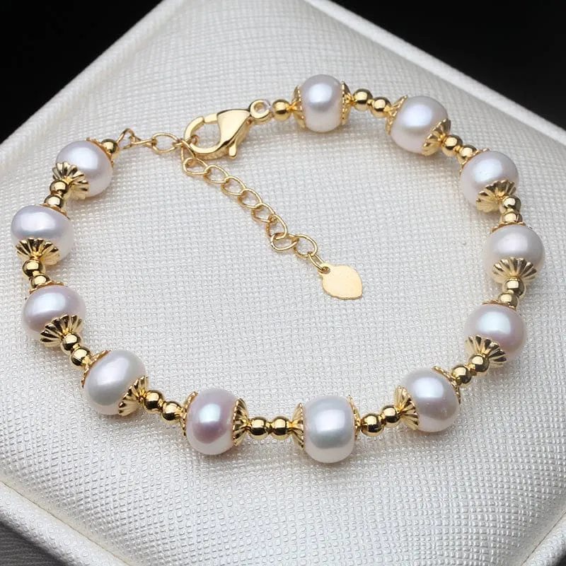 Natural Round Pearl Bracelet For Women
