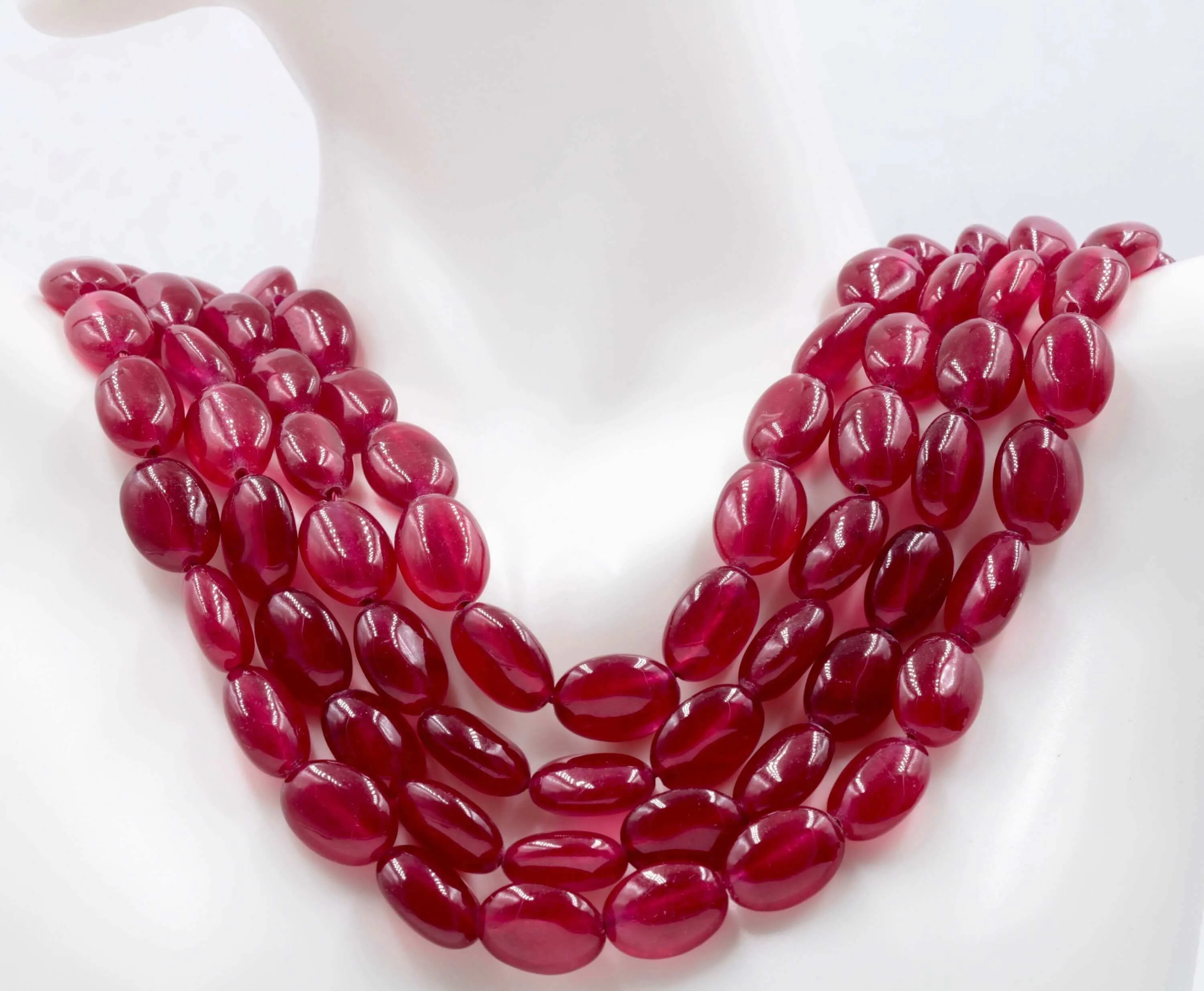 Natural Ruby Quartz Beaded Strand Unfinished Necklace Red Quartz Ruby Quartz DIY Necklace Red Beads Red Gemstone Strand  SKU: 113265