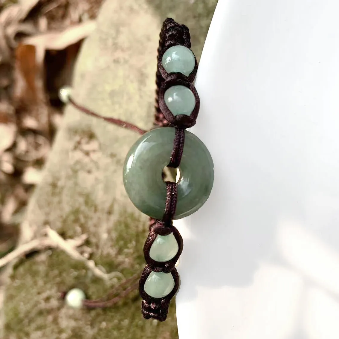 Naturally Calming Myanmar Jade Braided Bracelet